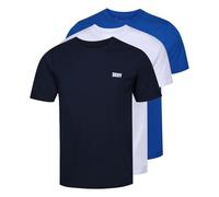 DKNY Mens 3 Pack Short Sleeve T-Shirt Navy/White/Blue M