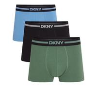 DKNY Mens 3 Pack Trunks Carmel Green/Black/Blue XL
