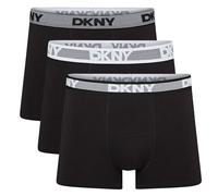 DKNY Mens Boxers Shorts Multipack | Pack Of 3 Cotton Boxers For Men | Black with Branded Contrasting Waistband | Breathable Trunks, Cotton Fabric | Mens Underwear Trunks For Him