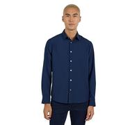 DKNY Men's Button Up Shirt - Slim Fit Long Sleeve for Business and Casual | Solid Color, Stretchy Button Down, Navy, Medium