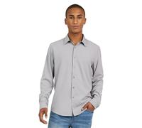 DKNY Men's Button Up Shirt - Slim Fit Long Sleeve for Business and Casual | Solid Color, Stretchy Button Down, Greystone, Medium