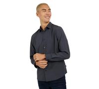 DKNY Men's Button Up Shirt - Slim Fit Long Sleeve for Business and Casual | Solid Color, Stretchy Button Down, Slate, Medium