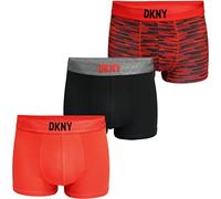 DKNY Men's Dkny Mens Premium Supersoft Modal Cotton Trunks Multipack of 3 - Black/Print/Red Boxer Shorts, Naperville Black/ Print/ Red, S UK
