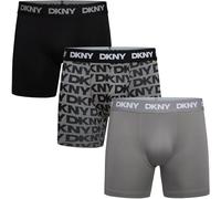 DKNY Mens Flex Boxer Briefs Underwear 3-Pack, Blacklightgrey/Ltgry/Blkltgry, XL