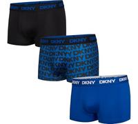 DKNY Mens Flex Low Flex Trunks - Low Rise Boxer Briefs Underwear 3-Pack, Blacklapis/Lapisblue/Blklapis, L