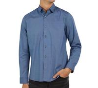 DKNY Men's Knit Long Sleeve Button Down Sport Shirt, Blue, XL, Blue, XL