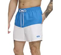 DKNY Men's Lightweight Quick Dry Volley UPF 40+ Protection Swim Trunk, Blue, Large