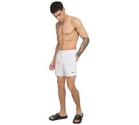 DKNY Men's Lightweight Quick Dry Volley UPF 40+ Protection Swim Trunk, White, Medium