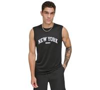 DKNY Men's Sleeveless Quick Dry 40+ Protection UPF Active Top, Black, XL