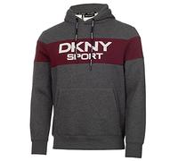 DKNY Mens South Street Colour Block Hoody - Charcoal Marl - S