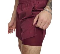 DKNY Men's Stretch Quick Dry Volley UPF 40+ Protection Swim Trunk, Burgundy, Large