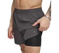 DKNY Men's Stretch Quick Dry Volley UPF 40+ Protection Swim Trunk, Charcoal, Large