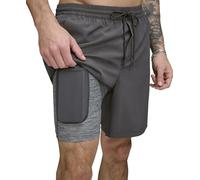 DKNY Men's Stretch Quick Dry Volley UPF 40+ Protection Swim Trunk, Charcoal, XXL