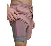 DKNY Mens Stretch Quick Dry Volley UPF 40+ Protection Swim Trunk, Clay, Large