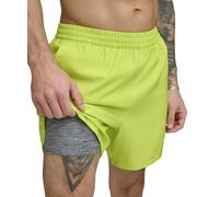 DKNY Men's Stretch Quick Dry Volley UPF 40+ Protection Swim Trunk, Lime, Medium