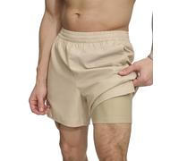DKNY Men's Stretch Quick Dry Volley UPF 40+ Protection Swim Trunk, Tan, Large