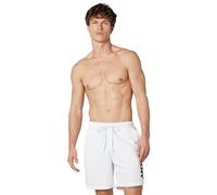 DKNY Men's Stretch Quick Dry Volley UPF 40+ Protection Swim Trunk, White, Large
