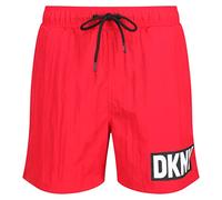 DKNY Men's Swim Trunks Red, Nylon Quick Dry Adult Shorts Swimwear, M