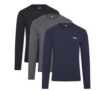Mens DKY L/S T-Shirt Warriors - 3pk Navy/Charcoal/Black