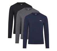 Mens DKY L/S T-Shirt Warriors - 3pk Navy/Charcoal/Black