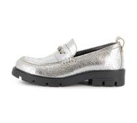 Dkny - Metallic Cowhide Leather Loafers - Light Grey - Girl - Size 37
