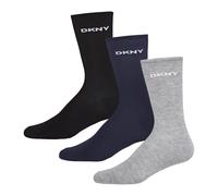 DKNY Paige Womens Socks | Cotton Blend Crew Socks | Moisture Wicking, Breathable And Comfortable | One Size | Pack of 3, Black