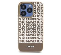 DKNY Protective Case for iPhone 14 Pro with Bottom Band, Brown