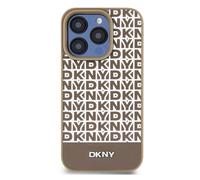 DKNY Protective Case for iPhone 15 Pro with Bottom Band, Brown
