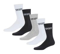 DKNY Radde Men's Socks | Cotton Blend Crew Socks | Moisture Wicking Socks | Knitted logo | Mens Thick Socks | Breathable And Comfortable Mens Socks | Pack of 5 Classic Crew Socks | Size 7-11