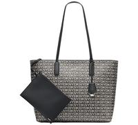 DKNY Women's Saige EW Top Zip Tote Bag, Black Logo and Black