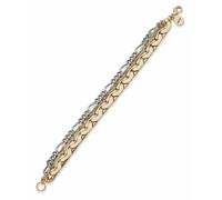 DKNY Silver & Gold Tone Double Row Chain Bracelet