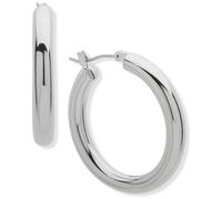 DKNY Silver Tone 30mm Hoop Earrings