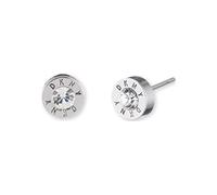 DKNY Silver-Tone Logo Stone Stud Earrings for Women with a Crystal Stone, 60483551