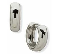DKNY Silver Tone Puffy Huggie Hoop Earrings