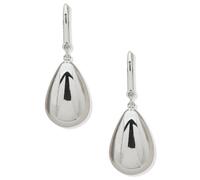 DKNY Silver Tone Puffy Teardrop Earrings