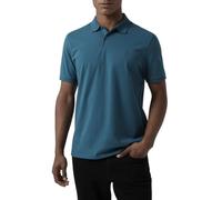 DKNY Soft Cotton Polo Shirts for Men - Modern Fit, Quick Dry, Casual Mens Polo Shirts Short Sleeve, Sea Blue, Large