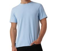 DKNY Soft Cotton T-Shirt for Men - Plain Casual & Dress Crew Neck Tee, Comfortable Premium Classic Fit Mens Tshirt, Cerulean Blue, Medium