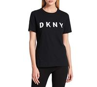 DKNY SPORTSWEAR WOMENS Women's W3276cna, S/S Logo Tee T-Shirt, Black, L