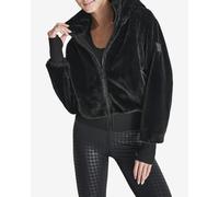 DKNY Teddy Hooded Jacket Pure Black Women - XS