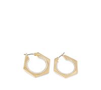 DKNY Willa embellished hexagonal hoop earrings - Gold OS