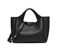 DKNY Women Willa Mini Satchel 100% Polyurethane, Black and Silver, Small