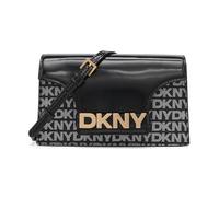 DKNY Women Avril Wallet On A String, Black Logo and Black, Small