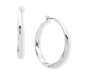 DKNY Women’s Hoop Earrings, Medium Twist Hoop Design, Gold-tone and Silver-tone options, Lightweight Everyday Earrings