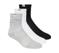 DKNY Women's 3 Pack Slouch Crew Socks, Grey/White/Black, 8-10 UK