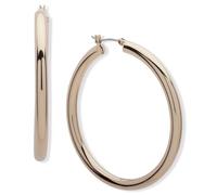 DKNY Womens 50mm Thick Hoop Earrings in Gold, 60490885