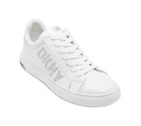 DKNY Women's Adira Rhinestones-Lace Up Trainers, White, 3 UK