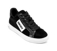 DKNY Women's Aelix Lace Up Sneaker with Logo, Black, 6 UK
