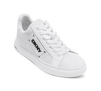 DKNY Women's Aelix Lace Up Sneaker with Logo, Bright White, 8.5
