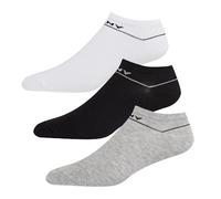 DKNY Womens Ankle Socks | Cotton Socks For Women | Comfortable & Breathable Everyday Socks | Ladies Designer Cotton Socks | Trainer Socks Size 4-7 | Black, White & Grey, Pack of 3
