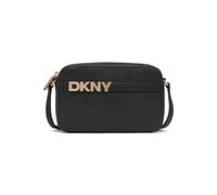 DKNY Women's Avril Camera Bag Cow Leather Coated with 100% Polyurethane, Black and Gold, Black and gold, Small